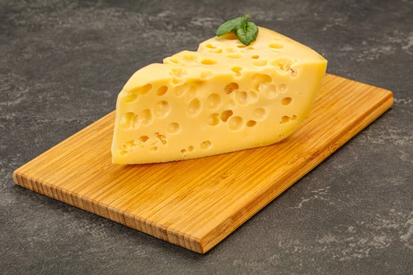 Maasdam Cheese Dairy Yellow Triangle Holes — Stock Photo, Image