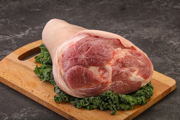 Raw Big Pork Knuckle Cooking — Stock Photo, Image