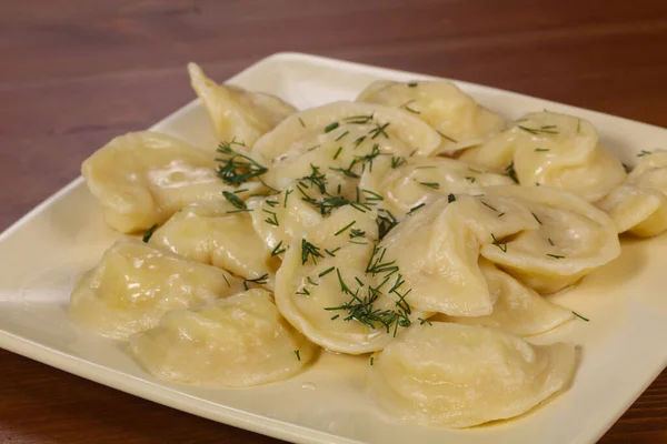 Patates Püresi Tereyağlı Yapımı Börek — Stok fotoğraf