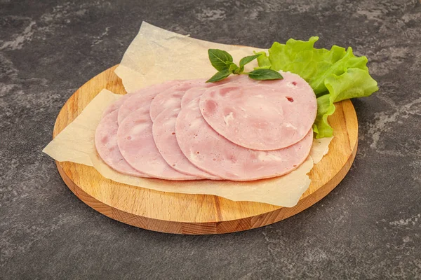 Lanche Carne Porco Presunto Deslizado Bordo — Fotografia de Stock