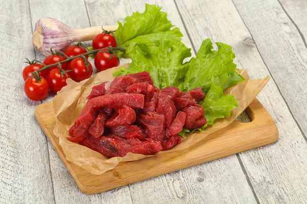 Raw Beef Meat Sliced Ready Cooking — Stock Photo, Image