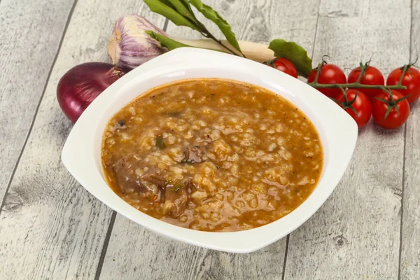 Kaukasische Charcho Suppe Mit Rindfleisch Und Reis — Stockfoto