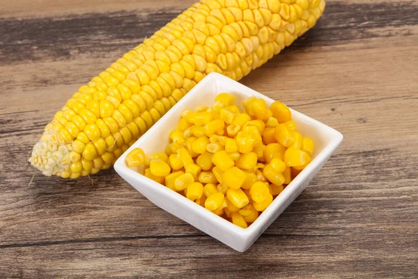 Sweet Young Corn Seeds Bowl — Stock Photo, Image