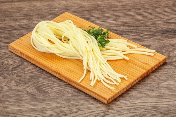 Chechil Spaghetti Kaas Snack Aan Boord — Stockfoto