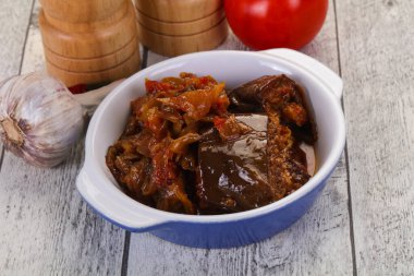 Eggpant snack - imam bayaldy domates ve biber ile