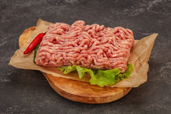 Сырое Мясо Свинины Приготовления Пищи Доске — стоковое фото