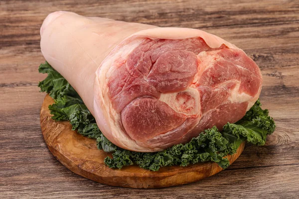 Raw Big Pork Knuckle Cooking — Stock Photo, Image