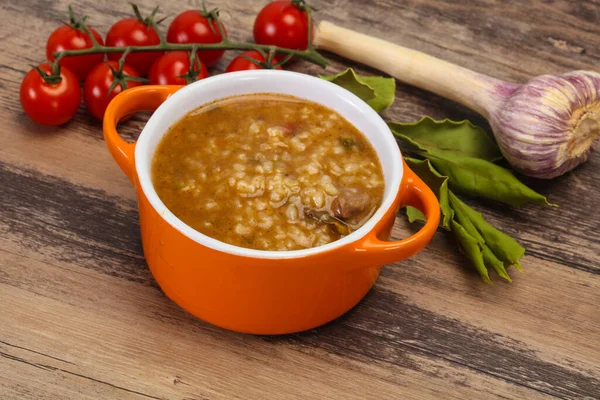 Kaukasische Charcho Suppe Mit Rindfleisch Und Reis — Stockfoto