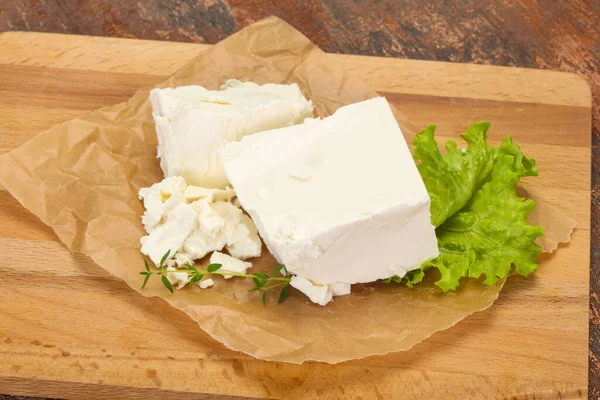 Feta Traditionnelle Grecque Fromage Pâte Molle Dans Assiette — Photo