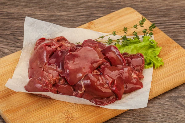 Raw Chicken Liver Board Ready Cooking — Stock Photo, Image