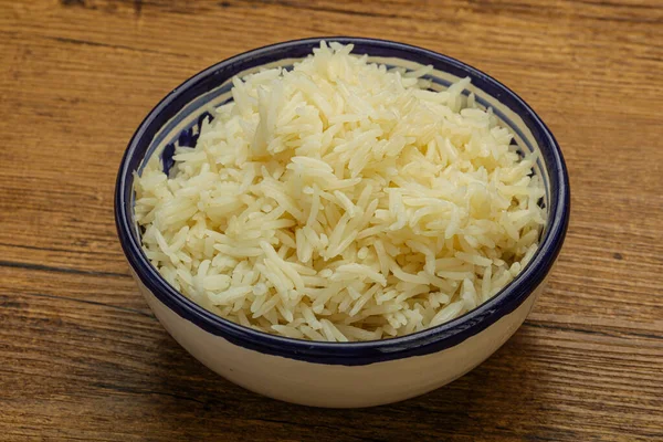 Gestoomde Indiase Basmati Rijst Kom — Stockfoto