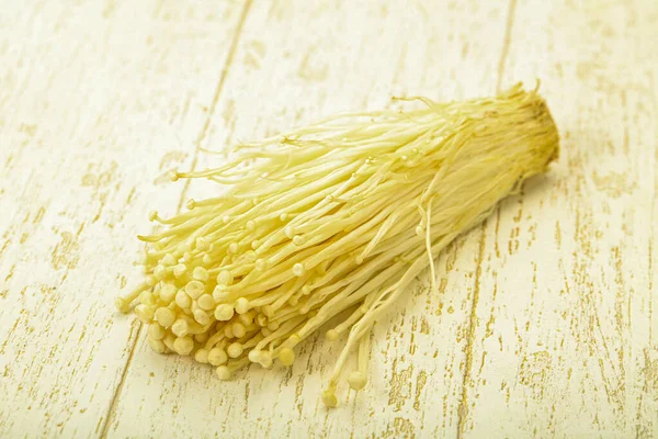 Superfood Raw Enoki Champignons Aziatische Keuken — Stockfoto