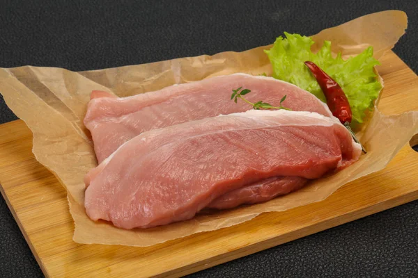 Juicy Raw Pork Steak Meat Ready Grill — Stock Photo, Image