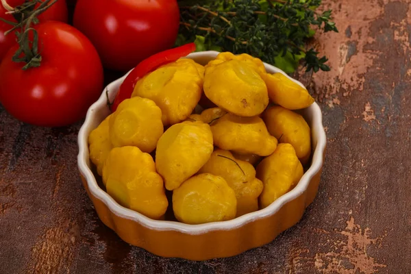 Tasty Marinated Patisson Bowl — Stock Photo, Image