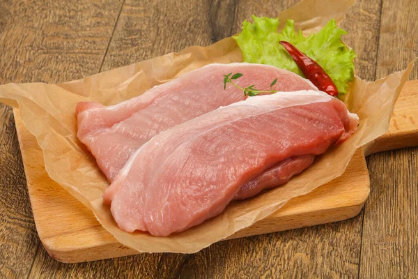 Сочное Сырое Мясо Свинины Готово Грилю — стоковое фото