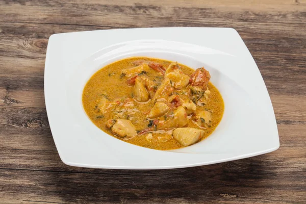 Sopa Tradicional Tailandesa Pollo Curry Con Leche Coco — Foto de Stock