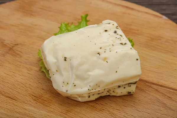 Queijo Grego Halloumi Com Hortelã Para Grelhar — Fotografia de Stock