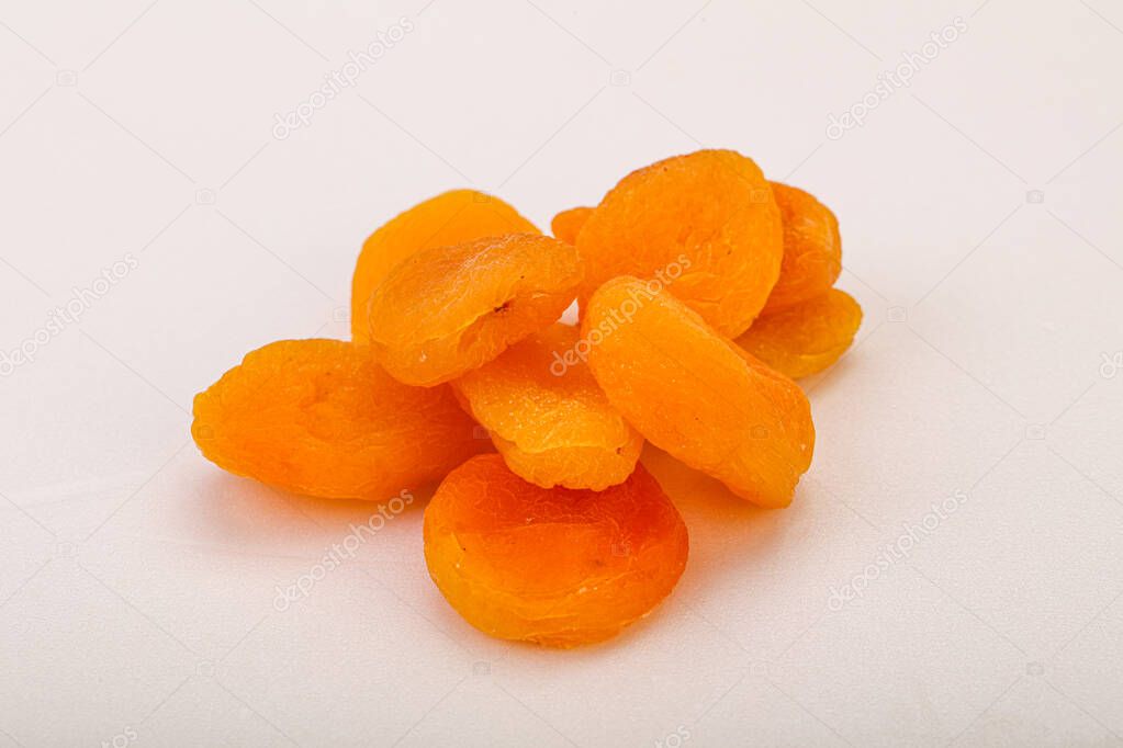 Sweet tasty yellow dried apricot heap