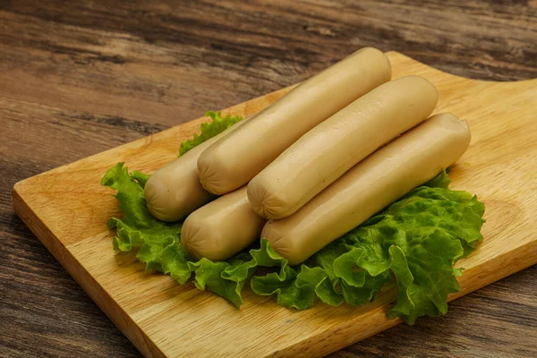 Chicken White Sausage Salad Leaves — Stock Photo, Image