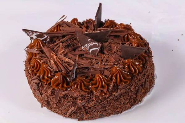 Delicatissima Torta Cioccolato Con Crema — Foto Stock