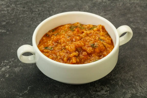 Sopa Tradicional Georgiana Kharcho Com Carne Especiarias — Fotografia de Stock