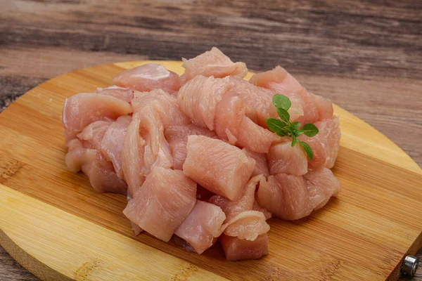 Roh Gewürfelte Hühnerbrust Zum Kochen — Stockfoto