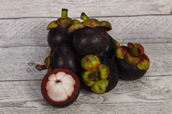 Maturazione Dolce Deliziosa Frutta Esotica Mangostano — Foto Stock