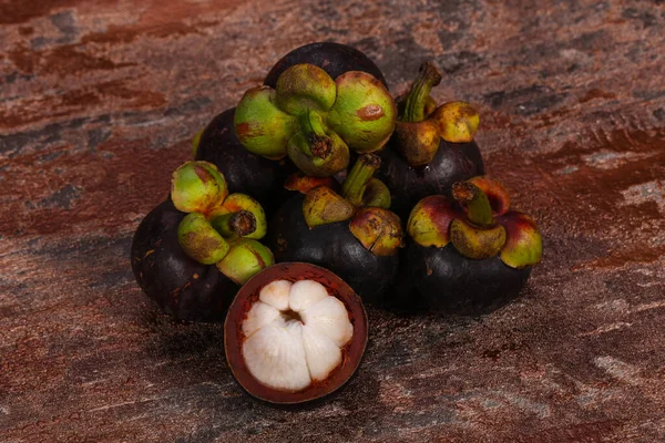 Érett Édes Delicous Egzotikus Gyümölcs Mangosteen — Stock Fotó