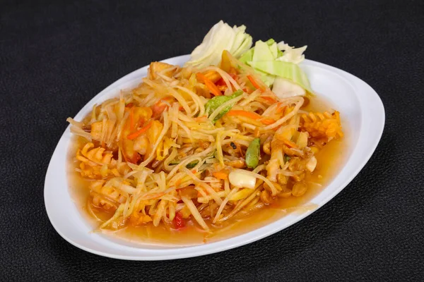 Traditioneller Thai Salat Mit Papaya Und Garnelen — Stockfoto