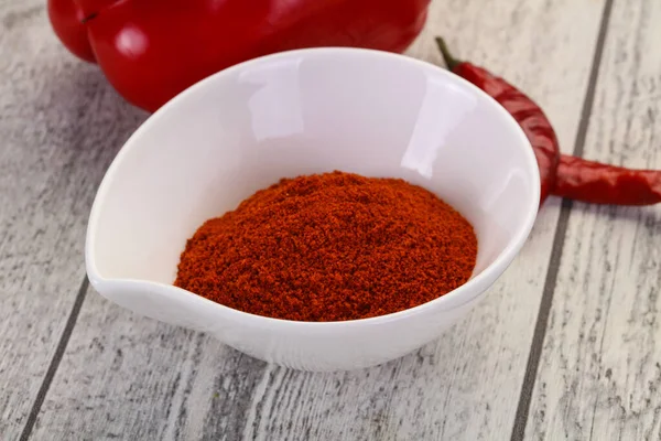 Poudre Paprika Sucrée Dans Bol — Photo