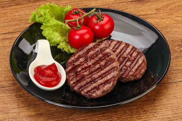 Escalope Hamburger Grillée Sauce Tomate — Photo