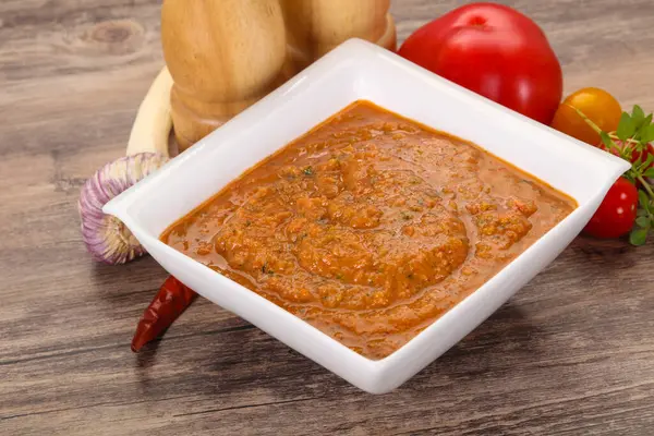 Sopa Fria Espanhola Famosa Tomate Gaspacho — Fotografia de Stock