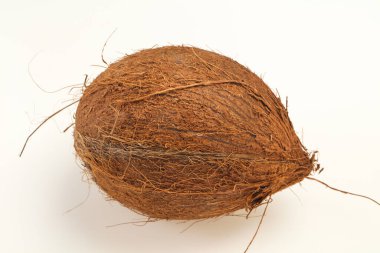 Beyaz arka plan üzerinde izole olgunlaşmış hindistancevizi