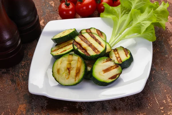 Cucina Vegana Zucchine Giovani Alla Griglia — Foto Stock