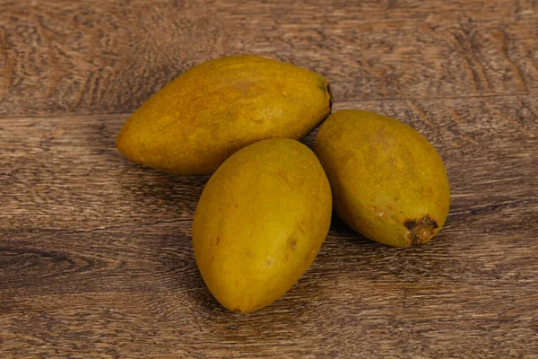 Exotische Tropische Früchte Sapodilla Teller — Stockfoto