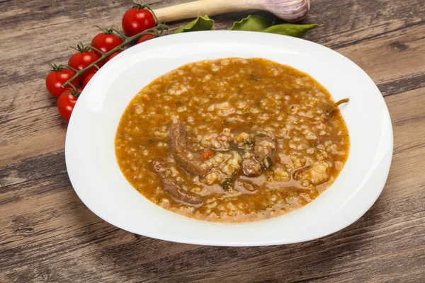 Kaukasische Charcho Suppe Mit Rindfleisch Und Reis — Stockfoto