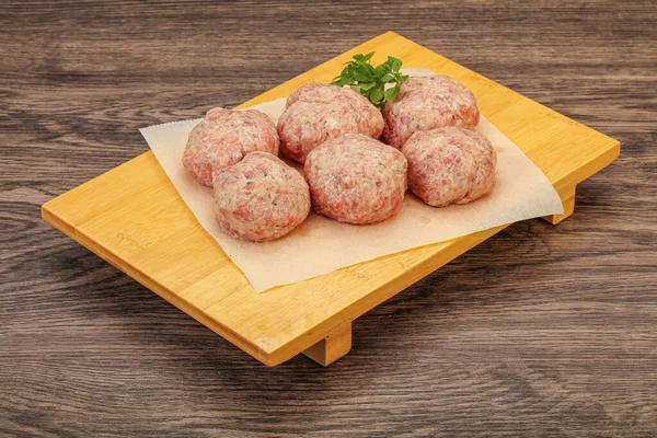 Dietary Cuisine Raw Turkey Meatball Cooking — Stock Photo, Image