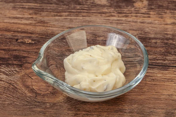 Molho Creme Caesar Com Queijo Parmesão Ervas — Fotografia de Stock