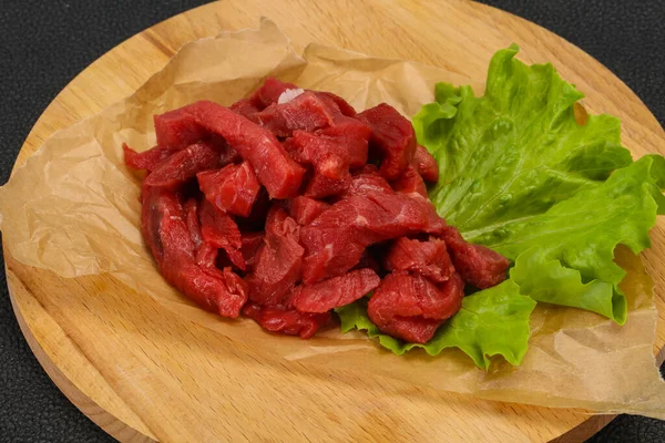 Carne Vacuno Cruda Rodajas Lista Para Cocinar —  Fotos de Stock