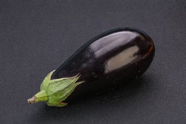 Black Ripe Fresh One Eggplant Background — Stock Photo, Image