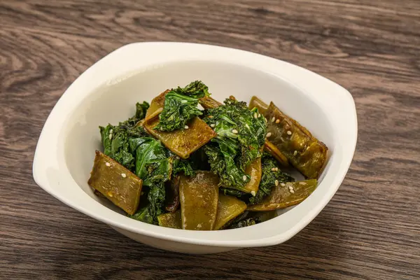 Cocina Pagana Con Frijol Verde Asado Col —  Fotos de Stock