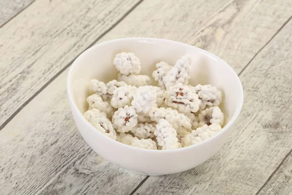 White Almond Candy Heap Bowl — Stock Photo, Image