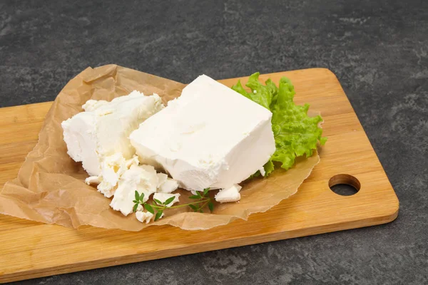 Greek Traditional Feta Soft Cheese Plate — Stock Photo, Image