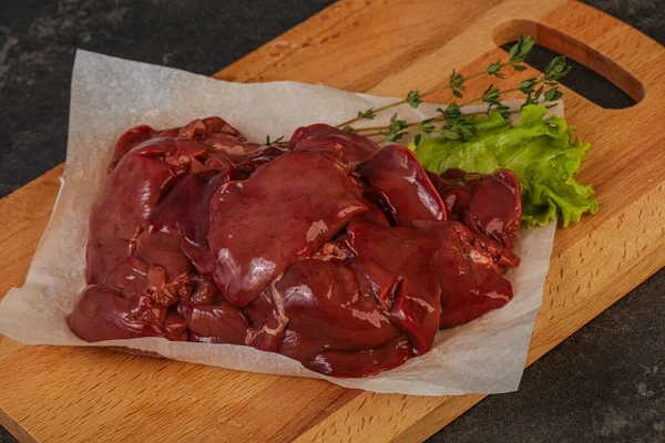 Raw Chicken Liver Board Ready Cooking — Stock Photo, Image