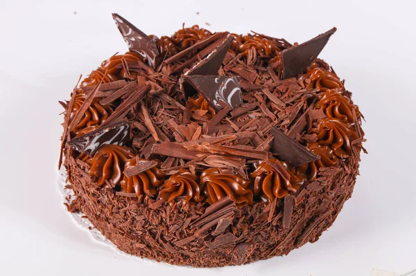 Delicatissima Torta Cioccolato Con Crema — Foto Stock