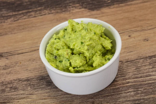 Fűszeres Avokádó Guacamole Szósz Chili Paprikával — Stock Fotó