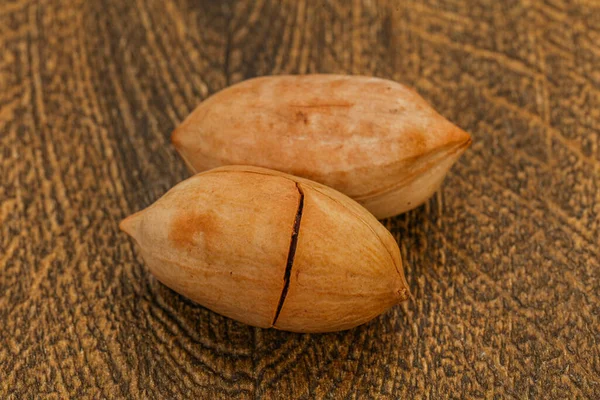 Ripe Tasty Two Whole Pecan Nuts — Stock Photo, Image