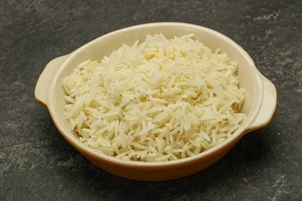 Steamed Indian Basmati Rice Bowl — Stock Photo, Image