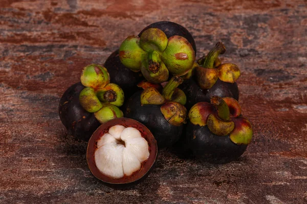 Mogen Söt Delikat Exotisk Frukt Mangostan — Stockfoto