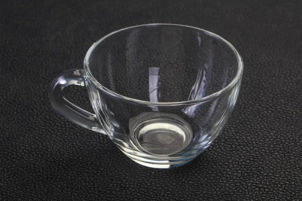 Empty Glass Cup Black Background — Stock Photo, Image